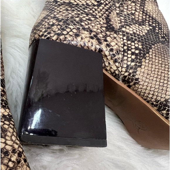 ASOS Women's Snakeskin Ankle Boot Booties Boho Block Heel Side Zip Up Size 5 - Picture 5 of 15